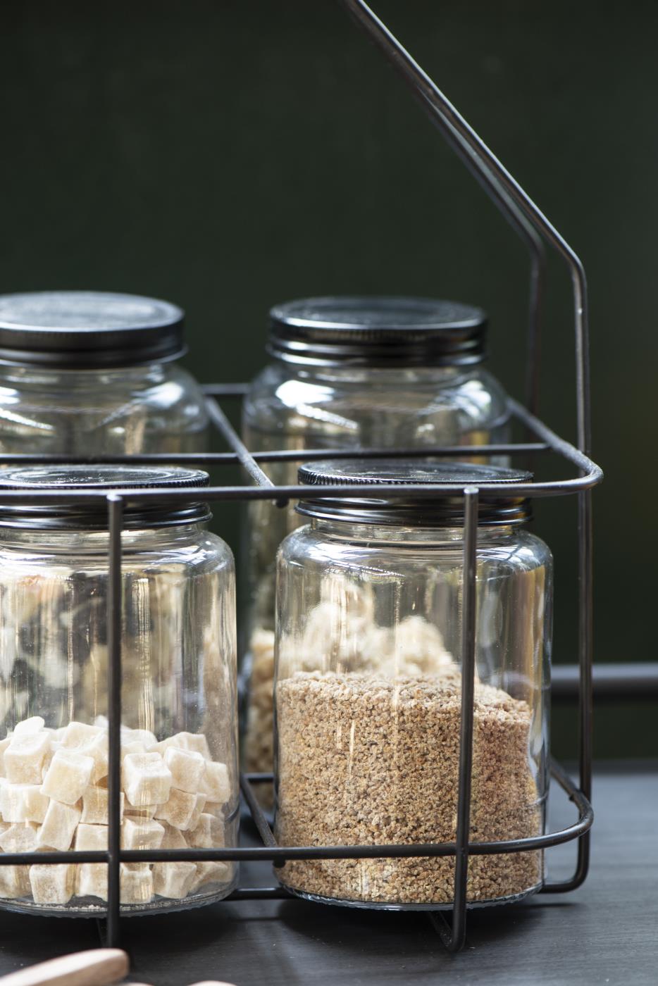 Glass jar Black Lid IB Laursen Ullared Lantmän