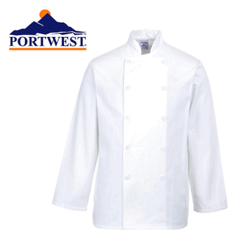 Kokin takki Portwest Satin Unisex, valkoinen