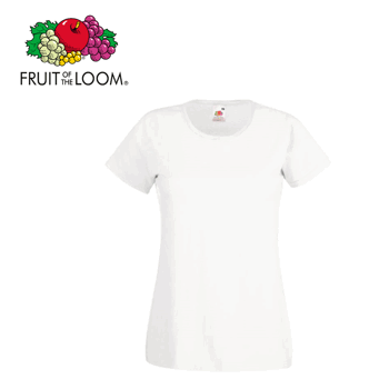 T-Shirt Fruit Of The Loom, valkoinen, naisten