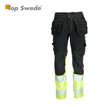 Työhousut Topswede Stretch luokka 1 Musta / Keltainen