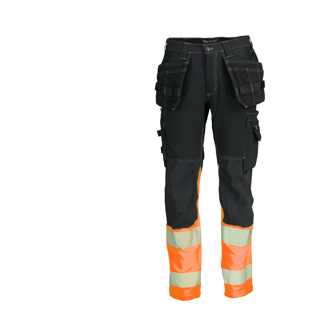 Hantverksbyxa Topswede Stretch Kl 1 Svart/Or - 2
