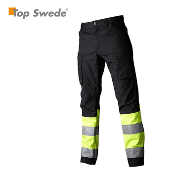 Työhousu Topswede Stretch luokka 1 Musta / Keltainen