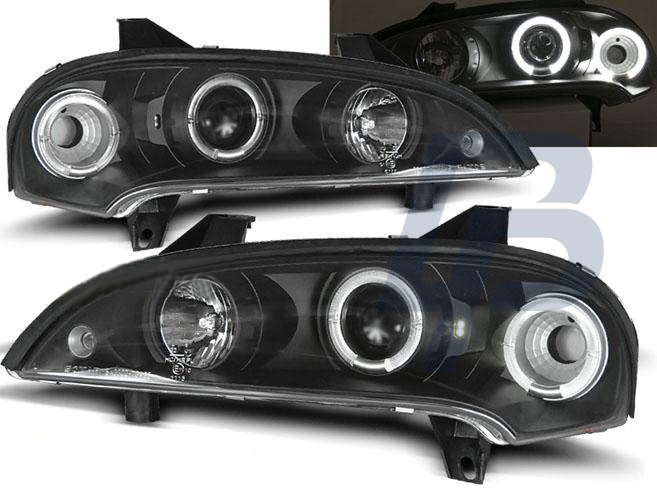 HEADLIGHTS OPEL TIGRA 09.94-12.00 ANGEL EYES BLACK - 2