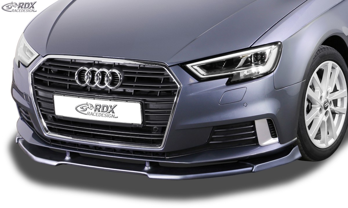 FRONT SPOILER VARIO-X AUDI A3 8V, 8VA SPORTBACK, 8VS SEDAN, 8V7 CONVERTIBLE (FACELIFT 2016+) FRONT LIP SPLITTER