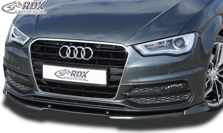 FRONT SPOILER VARIO-X AUDI A3 8V, 8VA SPORTBACK, 8VS SEDAN, 8V7 CONVERTIBLE (S-LINE- / S3 FRONTBUMPER) FRONT LIP SPLITTER