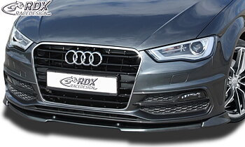 FRONT SPOILER VARIO-X AUDI A3 8V, 8VA SPORTBACK, 8VS SEDAN, 8V7 CONVERTIBLE (S-LINE- / S3 FRONTBUMPER) FRONT LIP SPLITTER