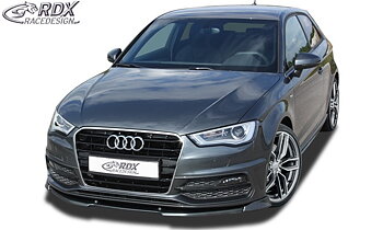 FRONT SPOILER VARIO-X AUDI A3 8V, 8VA SPORTBACK, 8VS SEDAN, 8V7 CONVERTIBLE (S-LINE- / S3 FRONTBUMPER) FRONT LIP SPLITTER