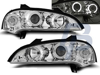 HEADLIGHTS OPEL TIGRA 09.94-12.00 ANGEL EYES CHROME