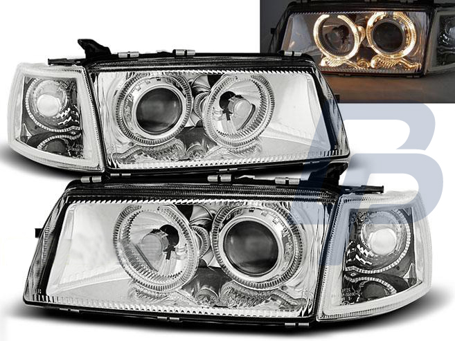 HEADLIGHTS OPEL VECTRA A 09.88-10.95 ANGEL EYES CHROME - 2