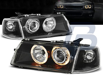 STRÅLKASTARE OPEL VECTRA A 09.88-10.95 ANGEL EYES SVARTA