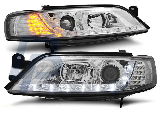 HEADLIGHTS OPEL VECTRA B 11.96-12.98 DAYLIGHT CHROME LED INDICATOR - 2