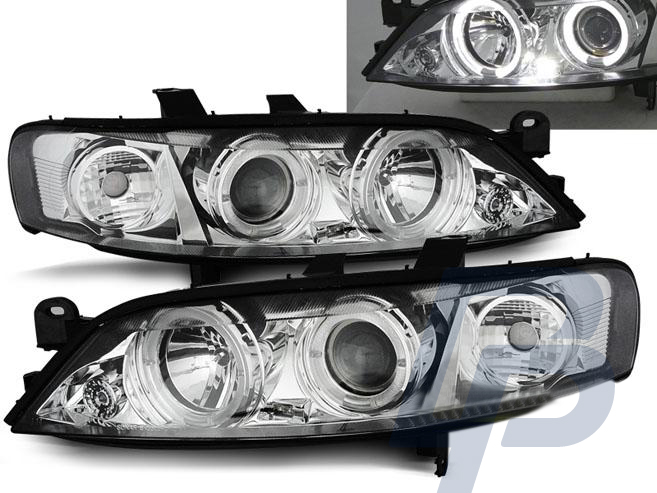 HEADLIGHTS OPEL VECTRA B 11.95-12.98 ANGEL EYES CHROME - 2