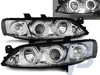 STRÅLKASTARE OPEL VECTRA B 11.95-12.98 ANGEL EYES KROMADE