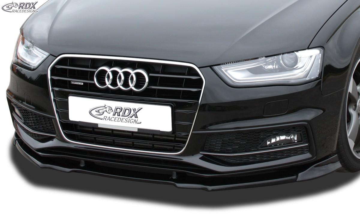 FRONT SPOILER VARIO-X AUDI A4 B8 FACELIFT 2011+ (S-LINE- AND S4-FRONTBUMPER) FRONT LIP SPLITTER