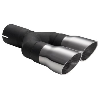 UNIVERSAL ULTER SPORT STAINLESS STEEL EXHAUST DOUBLE ROUND 175X60MM