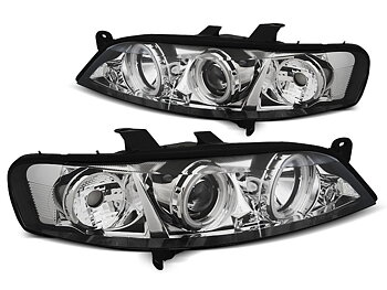 STRÅLKASTARE OPEL VECTRA B 99-03.02 ANGEL EYES CCFL KROMADE