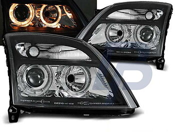 STRÅLKASTARE OPEL VECTRA C 04.02-08.05 ANGEL EYES SVARTA
