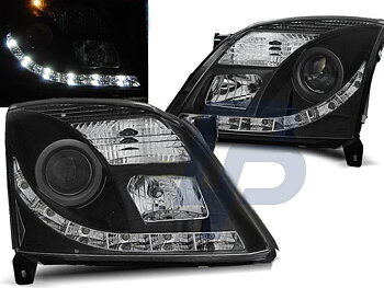 STRÅLKASTARE OPEL VECTRA C 04.02-08.05 TRU DRL SVARTA XENON D2S