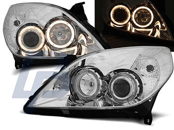 STRÅLKASTARE OPEL VECTRA C 09.05-08 ANGEL EYES KROMADE