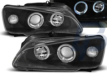 HEADLIGHTS PEUGEOT 106 08.96-03 ANGEL EYES BLACK