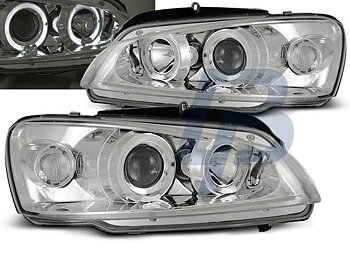 HEADLIGHTS PEUGEOT 106 08.96-03 ANGEL EYES CHROME