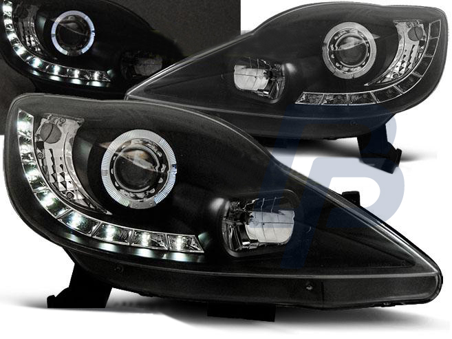HEADLIGHTS PEUGEOT 107 05-11 DAYLIGHT BLACK - 2