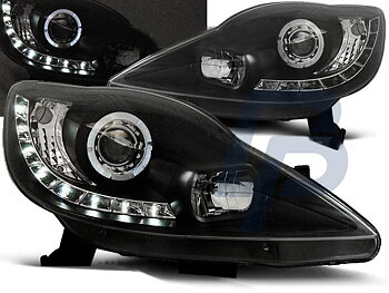 HEADLIGHTS PEUGEOT 107 05-11 DAYLIGHT BLACK