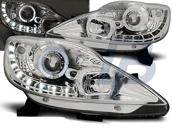 HEADLIGHTS PEUGEOT 107 05-11 DAYLIGHT CHROME