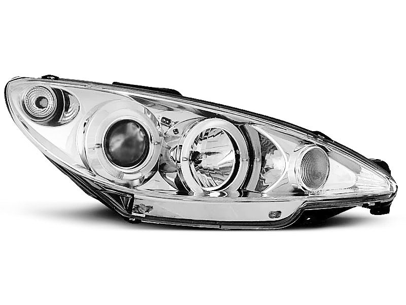 HEADLIGHTS PEUGEOT 206 02- ANGEL EYES CHROME