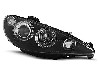 HEADLIGHTS PEUGEOT 206 02-ANGEL EYES BLACK