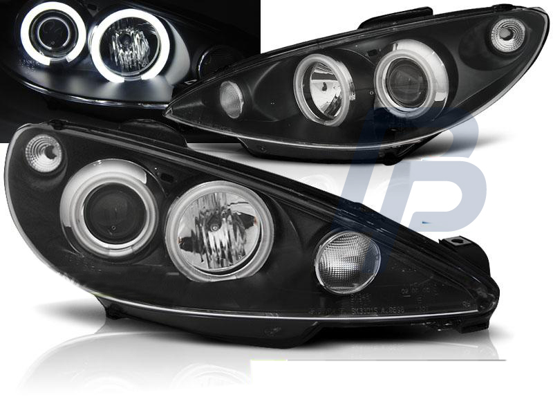 HEADLIGHTS PEUGEOT 206 02- ANGEL EYES BLACK CCFL - 5