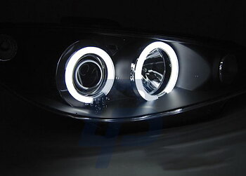HEADLIGHTS PEUGEOT 206 02- ANGEL EYES BLACK CCFL