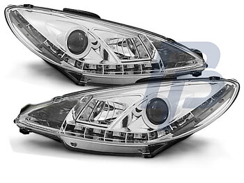 HEADLIGHTS PEUGEOT 206 10.98-02 DAYLIGHT CHROME