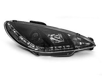 HEADLIGHTS PEUGEOT 206 10.98-02 DAYLIGHT BLACK