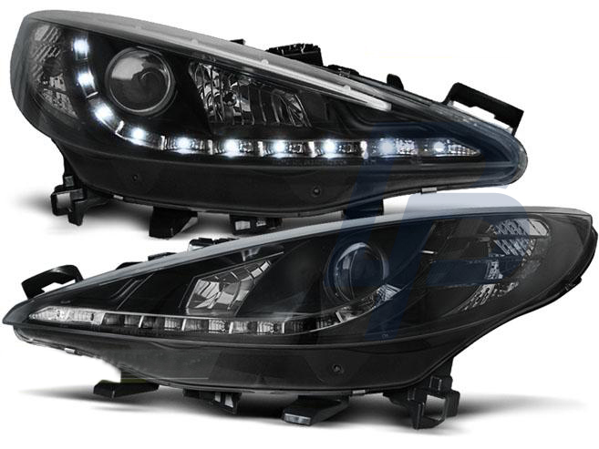 HEADLIGHTS PEUGEOT 207 05.06-06.09 DAYLIGHT BLACK - 2