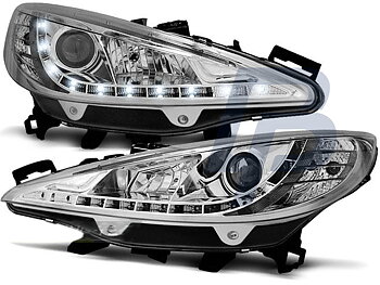 HEADLIGHTS PEUGEOT 207 05.06-06.09 DAYLIGHT CHROME