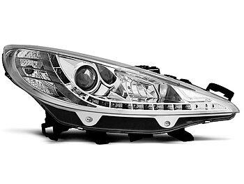 HEADLIGHTS PEUGEOT 207 05.06-06.09 DAYLIGHT CHROME