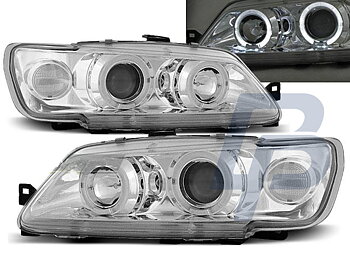 HEADLIGHTS PEUGEOT 306 02.93-04.97 ANGEL EYES CHROME