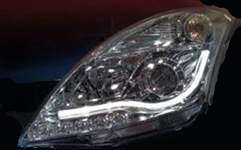 SUZUKI SWIFT MK7 10+ PROJECTOR DRL LOOK HEADLIGHT SET CHROME - 3