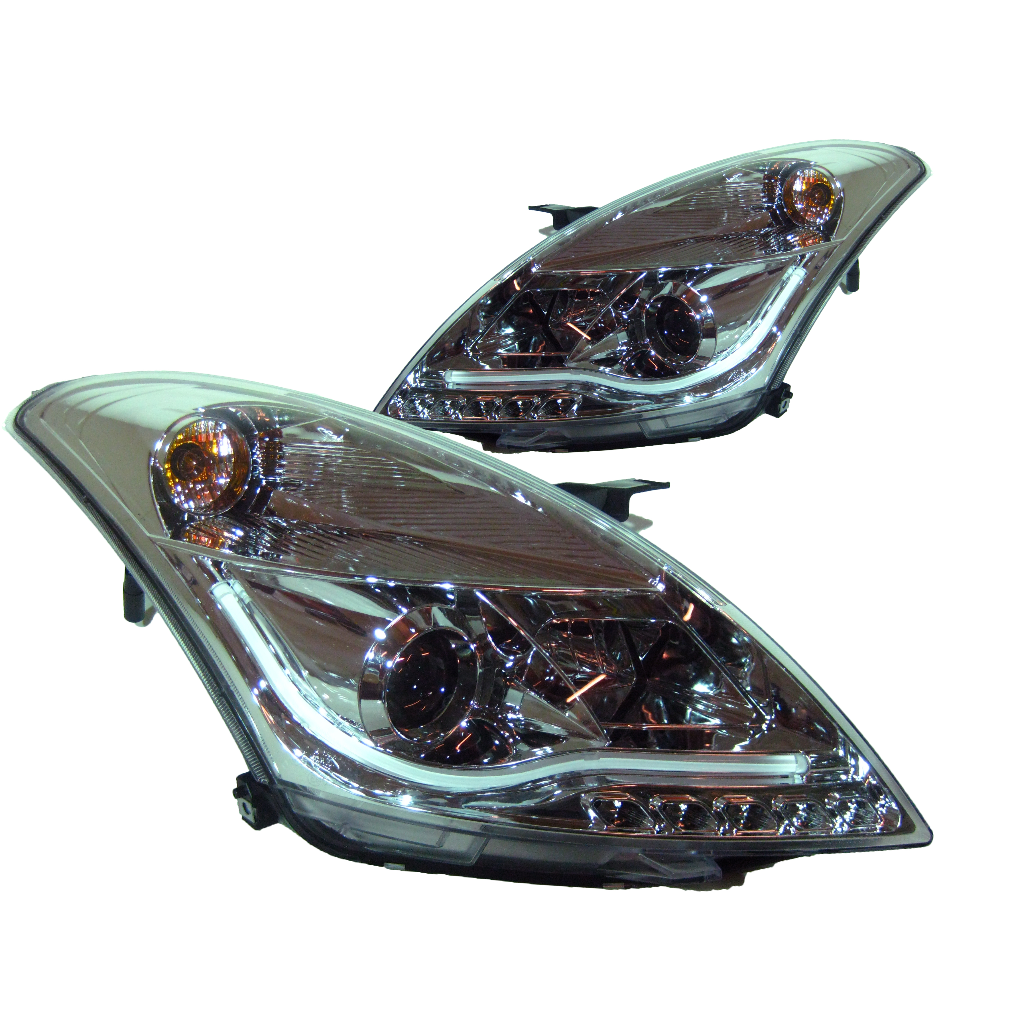 SUZUKI SWIFT MK7 10+ PROJECTOR DRL LOOK HEADLIGHT SET CHROME