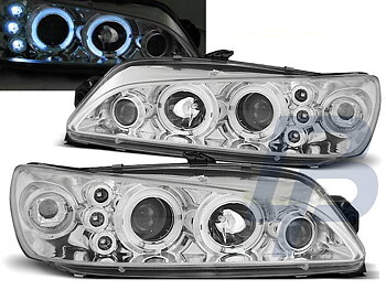 HEADLIGHTS PEUGEOT 306 05.97-03.01 ANGEL EYES CHROME