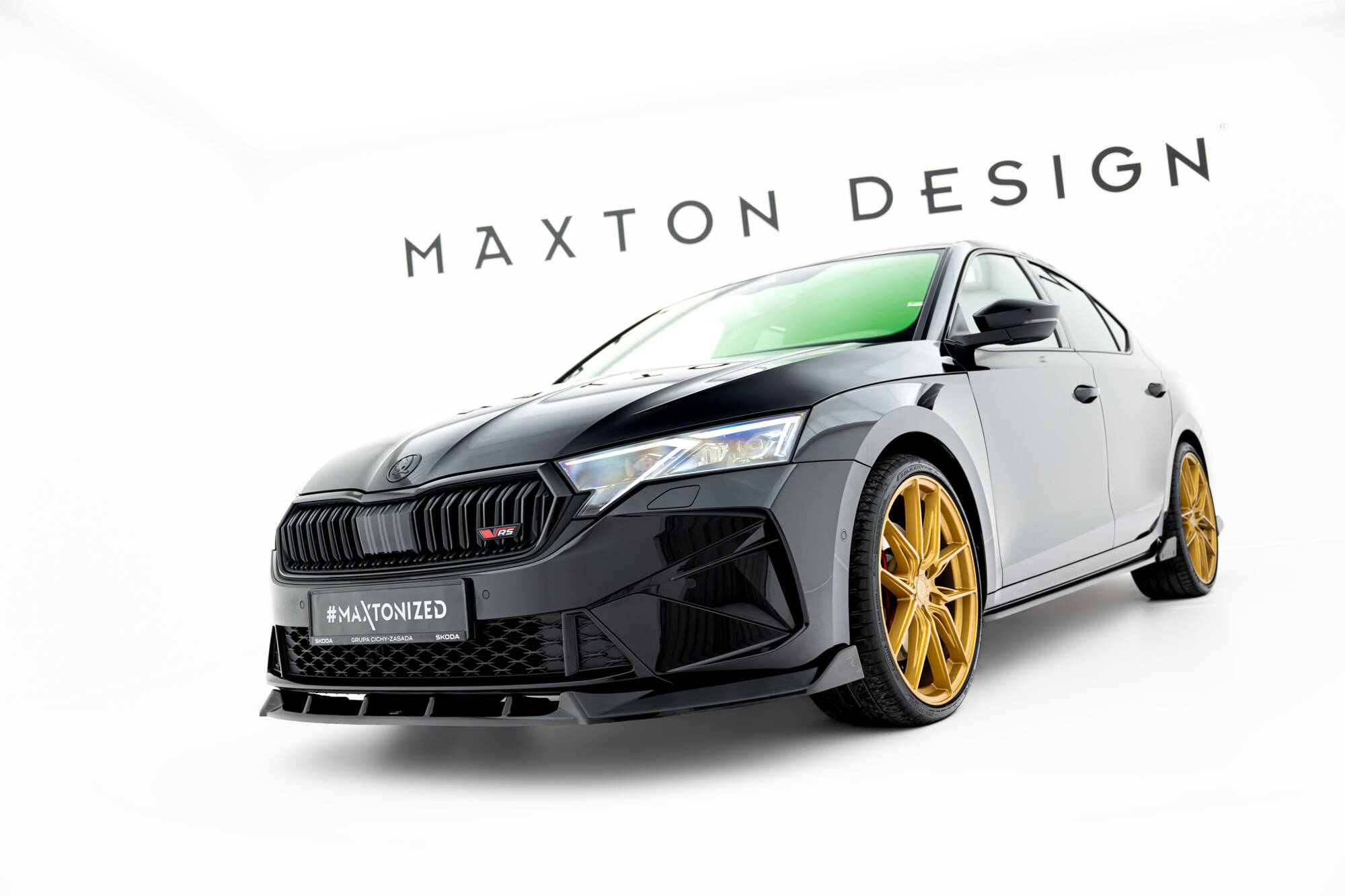 FRONT SPLITTER V.2 SUITABLE FOR SKODA OCTAVIA RS LIFTBACK / COMBI MK4 FACELIFT – MAXTON DESIGN