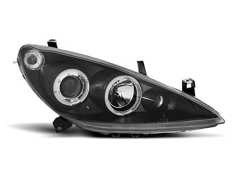 HEADLIGHTS PEUGEOT 307 04.01-06.05 ANGEL EYES BLACK