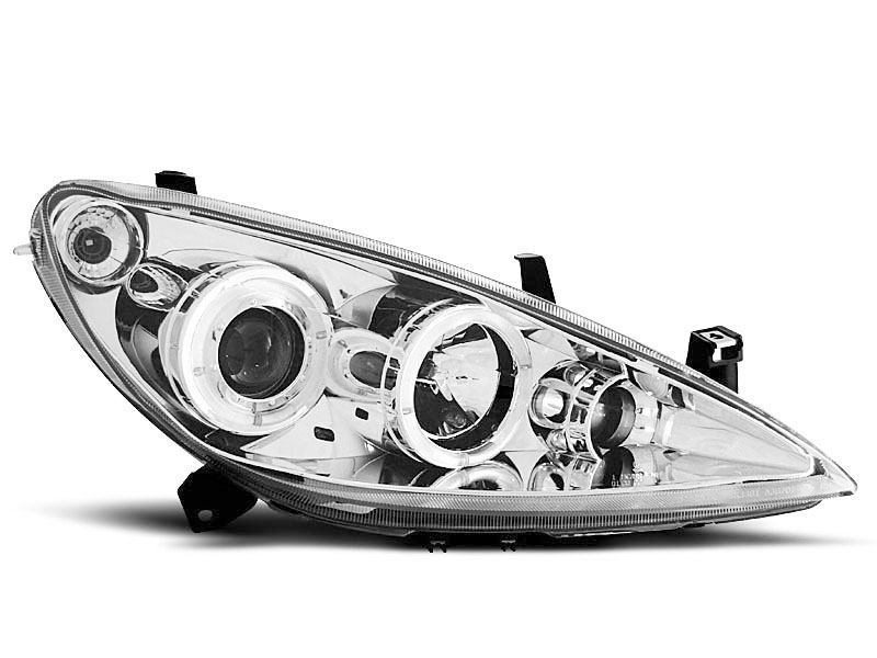 HEADLIGHTS PEUGEOT 307 04.01-06.05 ANGEL EYES CHROME