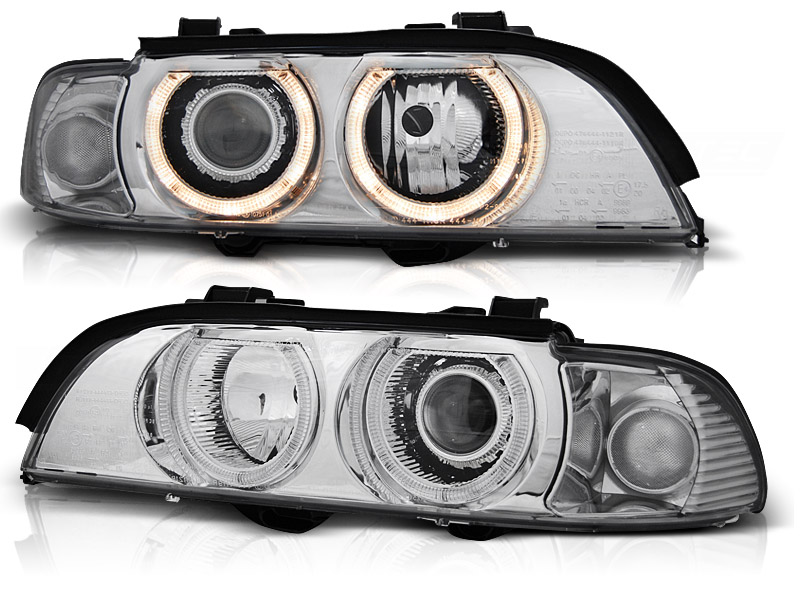STRÅLKASTARE ANGEL EYES KROM TILL BMW E39 1995-2003