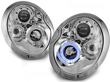 STRÅLKASTARE ANGEL EYES KROM TILL BMW MINI (COOPER) 2001-2004