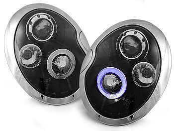 STRÅLKASTARE ANGEL EYES SVART TILL BMW MINI (COOPER) 2001-2004