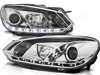 STRÅLKASTARE TRUE DRL KROM TILL VW GOLF 6 2008-2012