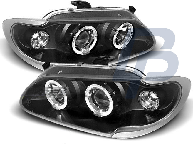 HEADLIGHTS RENAULT MEGANE / SCENIC 96-99 ANGEL EYES BLACK - 2
