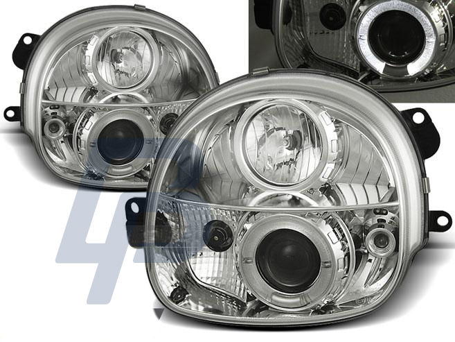 HEADLIGHTS RENAULT TWINGO 03.93-09.98 ANGEL EYES CHROME - 2